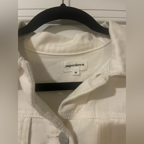 Superdown Raya White Rhinestone Fringe Jacket, size Medium. - Picture 5 of 7